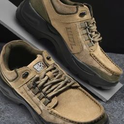 Woodland Men's Khaki Derby Shoes-image-18