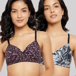 Clovia Multicolor Printed Bra (Pack of 2)-image-58