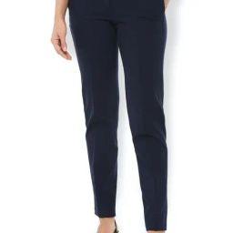 Van Heusen Navy Mid Rise Trousers-picture-0