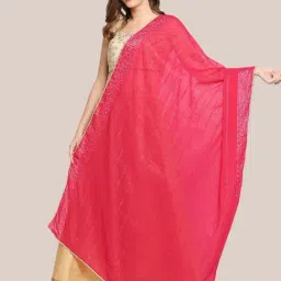 Dupatta Bazaar Rani Pink Self Pattern Dupatta-picture-44