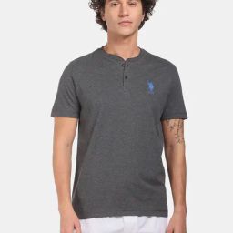 U.S. Polo Assn. Dark Grey Henley T-Shirt-image-64