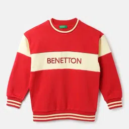 United Colors of Benetton Kids Red Striped Full Sleeves Sweatshirt-picture-33