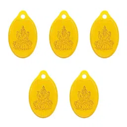 Muthoot Pappachan Swarnavarsham 24K (999) Yellow Gold Oval Lakshmi Pendant - Pack of 5-image-26