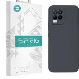 Sprig Liquid Silicone Back Cover for Realme 8 (Black)-image-60