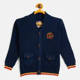 Duke Kids Navy Self Design Full Sleeves Sweater-image-91