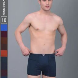 Dollar Lehar Assorted Cotton Regular Fit Trunks - Pack Of 10-picture-21