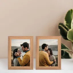 Golden Peacock Set Of 2 Rectangular Table-Top Photo Frames image 1