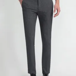 Arrow Grey Slim Fit Self Pattern Trousers-picture-16