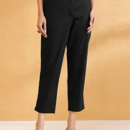 Fabindia Black Solid Casual Pants-image-27