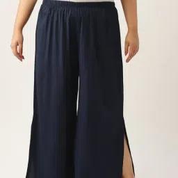 theRebelinme Navy High Rise Regular Fit Palazzos-picture-5