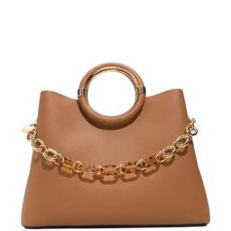 ALDO Camel Solid Medium Satchel Handbag-image-9