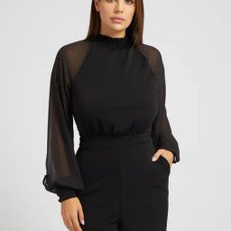Guess Black Solid Full Sleeves Playsuits-picture-22
