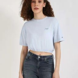 Tommy Hilfiger Sweet Blue Cotton Regular Fit T-Shirt-picture-32