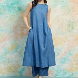 Melange By Lifestyle Blue Regular Fit Kurta-image-35