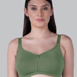 Soie Green Solid Nylon's Non Padded Non Wired Full Coverage Minimizer Bra-image-41