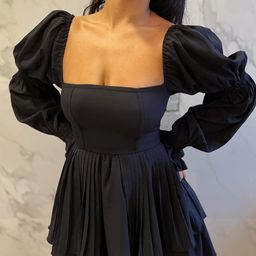 Lea Clothing Co. Puff Sleeve Fit & Flare Dress-image-86