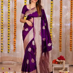 INDIOTSAV Woven Design Zari Banarasi Saree-image-52