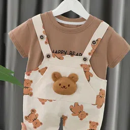 LULU & SKY Printed T-shirt With Dungaree-image-97