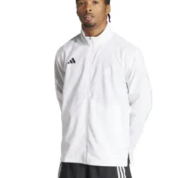Adidas White Slim Fit Sports Jacket-image-15