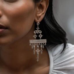 Shaya 925 Silver Oxidized Wonderment Dangler Earrings-image-68