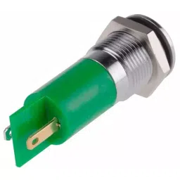 RS PRO Green Panel Mount Indicator, Mounting Hole Size 14 mm, Termination Type Solder Tab, IP Rating IP67, Model No 205303 image 2