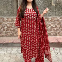 Anni Designer Women Printed Regular Kurta with Trousers & With Dupatta-4