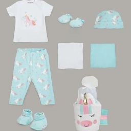 Juniors by Lifestyle White & Blue Cotton Printed T-Shirt Set-image-29