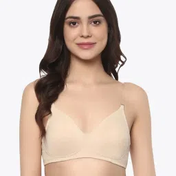 Soie Beige Non Wired Non Padded Half Coverage Multiway Bra image 1