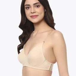 Soie Beige Non Wired Non Padded Half Coverage Multiway Bra image 3