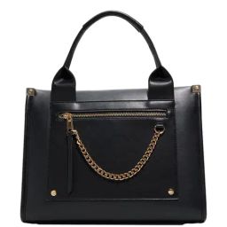 ALDO Black Solid Medium Satchel Handbag-39