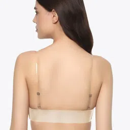 Soie Beige Under Wired Non Padded Half Coverage Balconette Bra image 2
