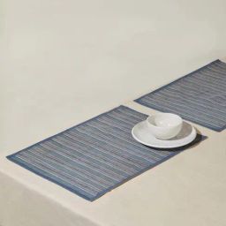 Fabindia Falak Phool Grey Cotton Silk Mats-16