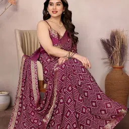 KALINI Bandhani Zari Poly Georgette Bandhani Saree-picture-3
