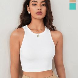 BAESD Women Pack Of 3 Ribbed Sleeveless Tank Crop Top-picture-9