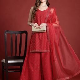 Anouk Ethnic Motifs Regular Kurti with Palazzos &Dupatta-image-88
