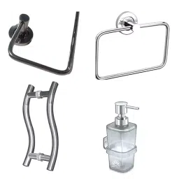 Implemental Towel Ring, Half Towel Ring, Liquid Soap Dispenser & Door S Handle 254 mm(10 Inch) (Combo of 4 Pcs)-10