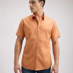 Pepe Jeans Orange Cotton Regular Fit Self Pattern Shirt-picture-7