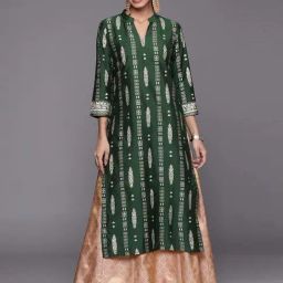 Libas Green Printed Straight Kurta-image-42