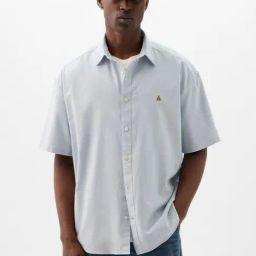 GAP Blue Relaxed Fit Solid Shirt-picture-21