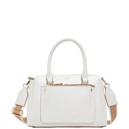 ALDO White Solid Medium Satchel Handbag with Pouch-14