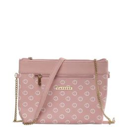 Caprese Siesta Powder Pink Faux Leather Printed Sling Handbag-picture-9