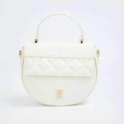 Elle White Textured Sling Handbag-picture-10