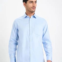 Peregrine By Pantaloons Blue Cotton Regular Fit Shirt-19