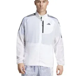 Adidas White Slim Fit Sports Jacket-image-36