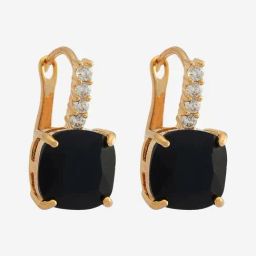 Kushal's Fashion Jewellery Black Gold Polished Zircon Earring for Women-picture-8