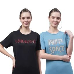 Vimal Jonney Black & Blue Cotton Printed T-Shirt - Pack Of 2-picture-33