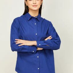 Ginger by Lifestyle Blue Regular Fit Shirt-picture-5