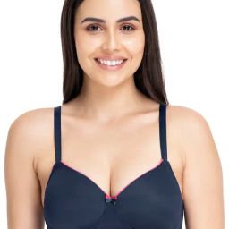 Amante Navy Padded T-Shirt Bra-picture-34