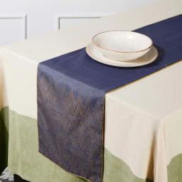 Fabindia Deeva Blue Cotton Blend Large Runner-image-16