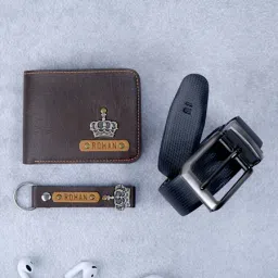 Reversible Textured Belt And Wallet Combo - Personalized-image-59